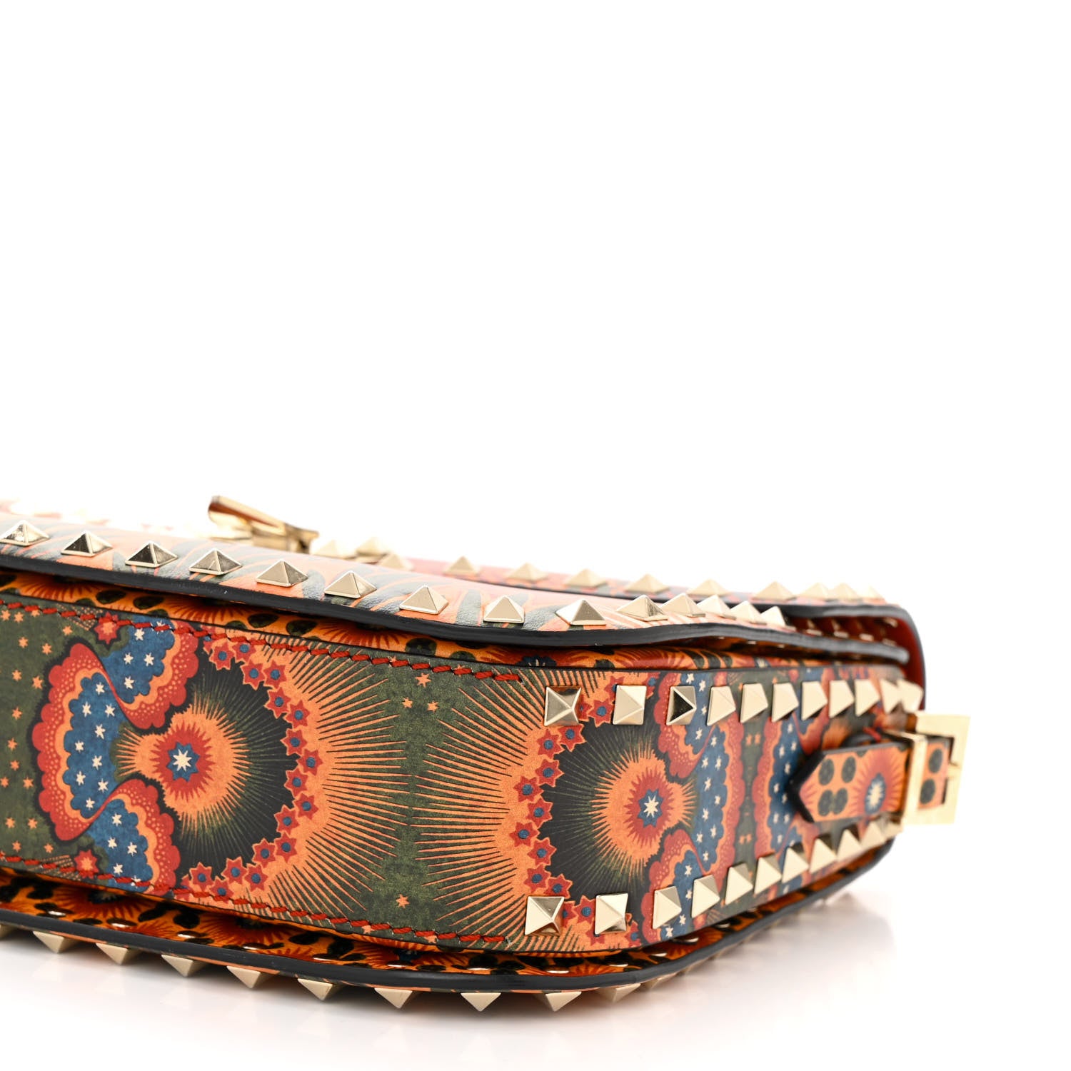 Valentino Garavani Vitello Enchanted Wonderland Medium Rockstud Flap Saddle Bag Rosso Valentino 9 of 9