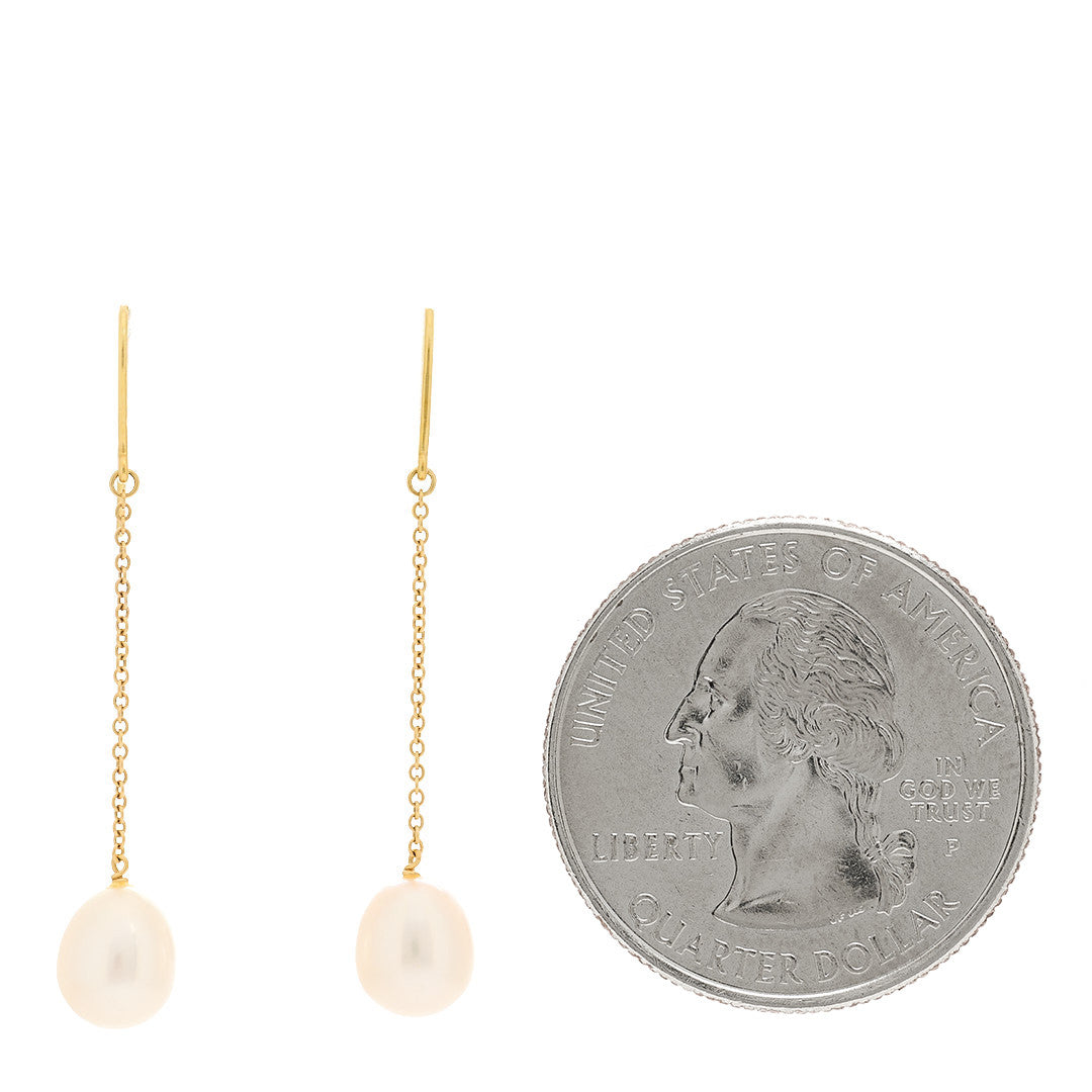 18K Yellow Gold Elsa Peretti Pearls By The Yard Drop Earrings