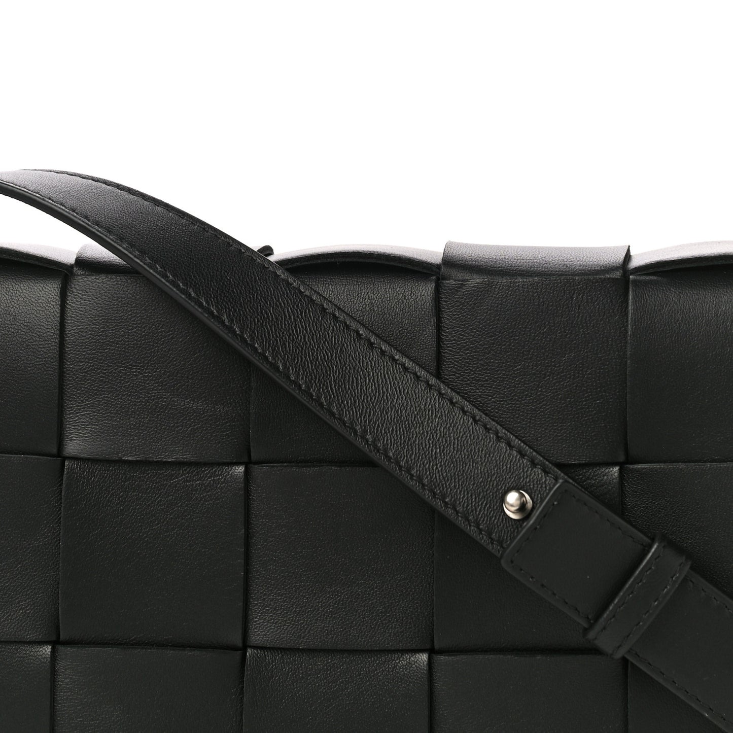 Lambskin Maxi Intrecciato Cassette Crossbody Bag Black