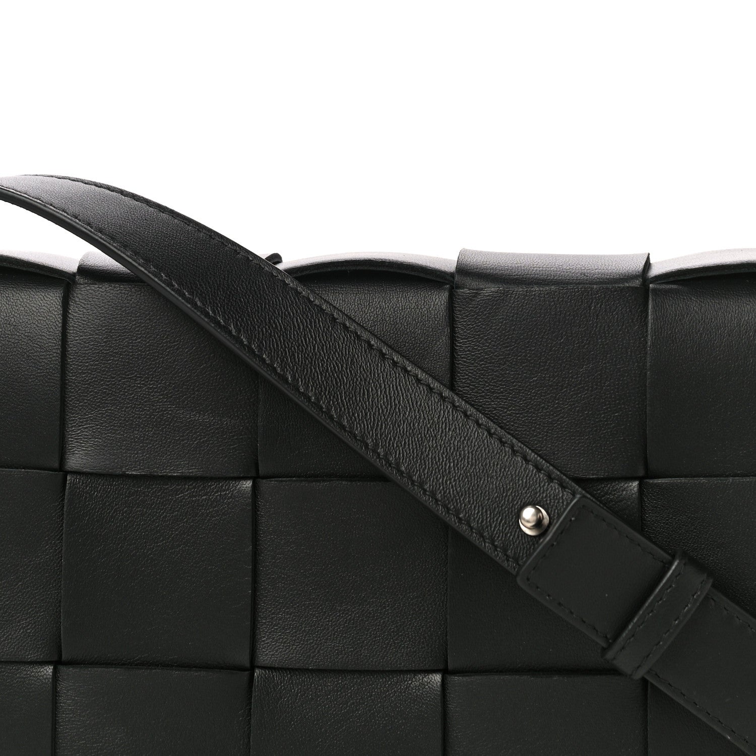 Bottega Veneta Lambskin Maxi Intrecciato Cassette Crossbody Bag Black 6 of 12