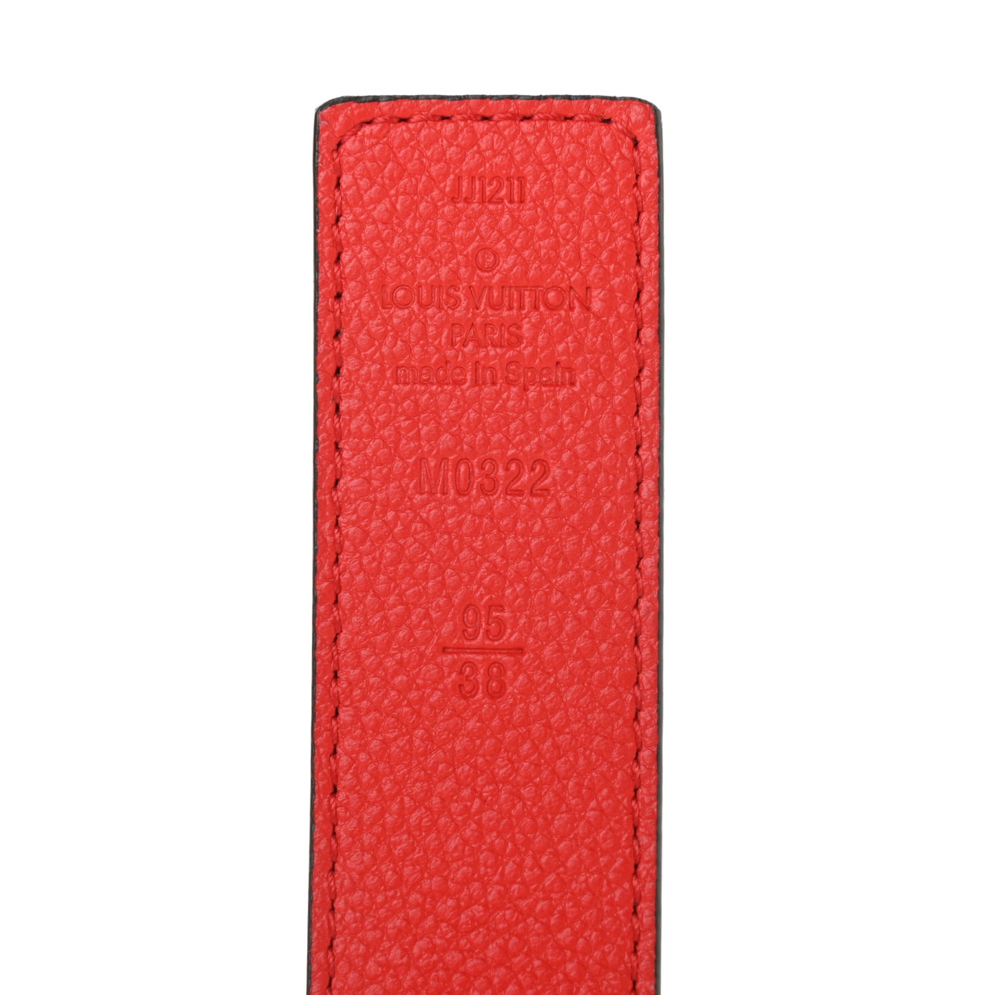 Calfskin Monogram 30mm LV Initiales Reversible Belt 95 38 Coquelicot