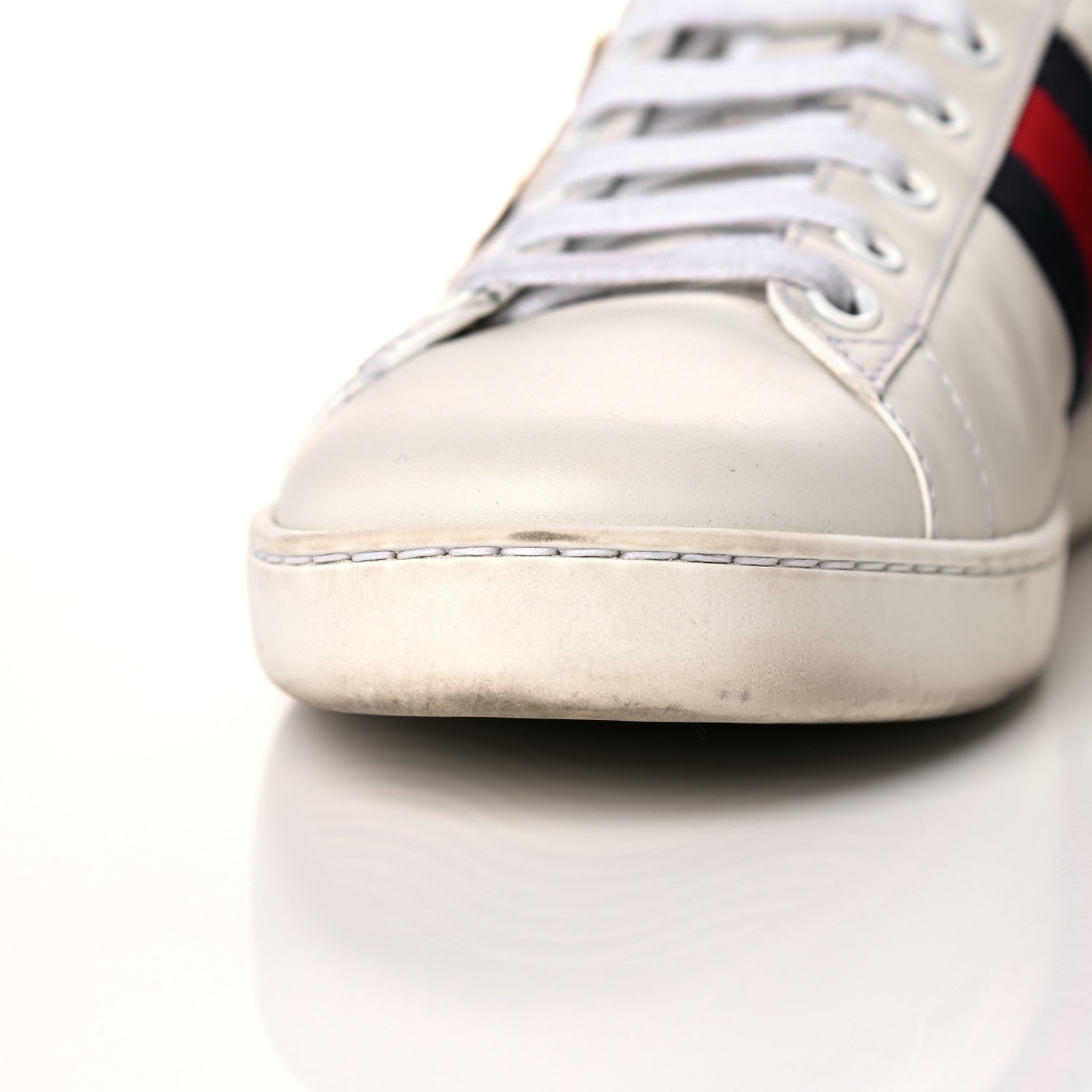 Gucci Calfskin Nappa Web LOVED Embroidered Womens Ace Sneakers 39 White Red Flame Notte 15 of 17
