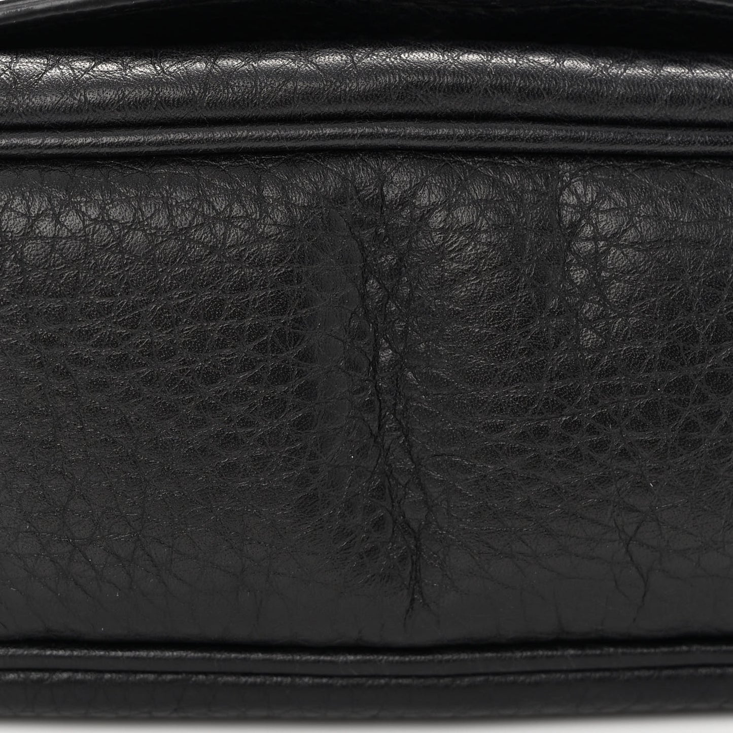 Pebbled Calfskin Small Soho Flap Crossbody Black