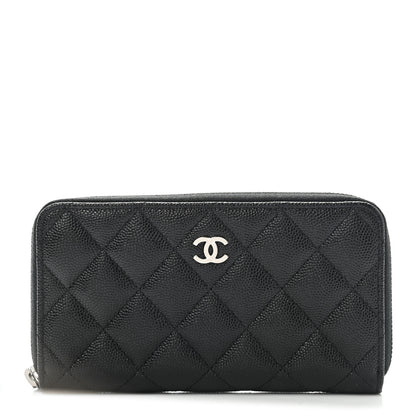 Chanel Caviar Quilted Medium Zip Around Wallet Black 1 of 8