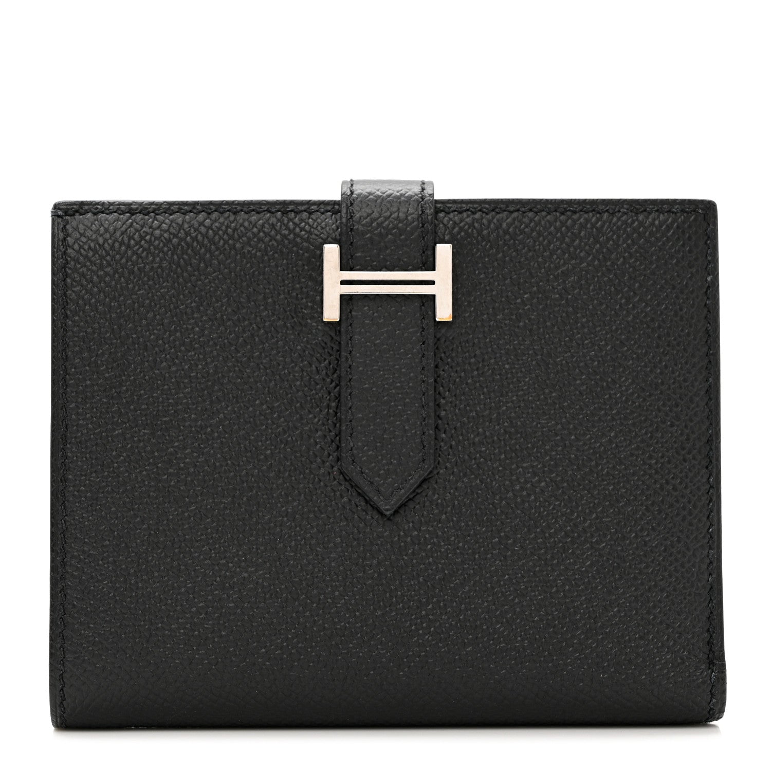 Hermes Epsom Bearn Compact Wallet Black 1 of 8