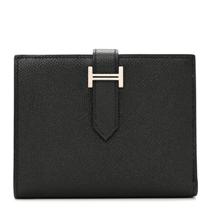 Hermes Epsom Bearn Compact Wallet Black 1 of 8
