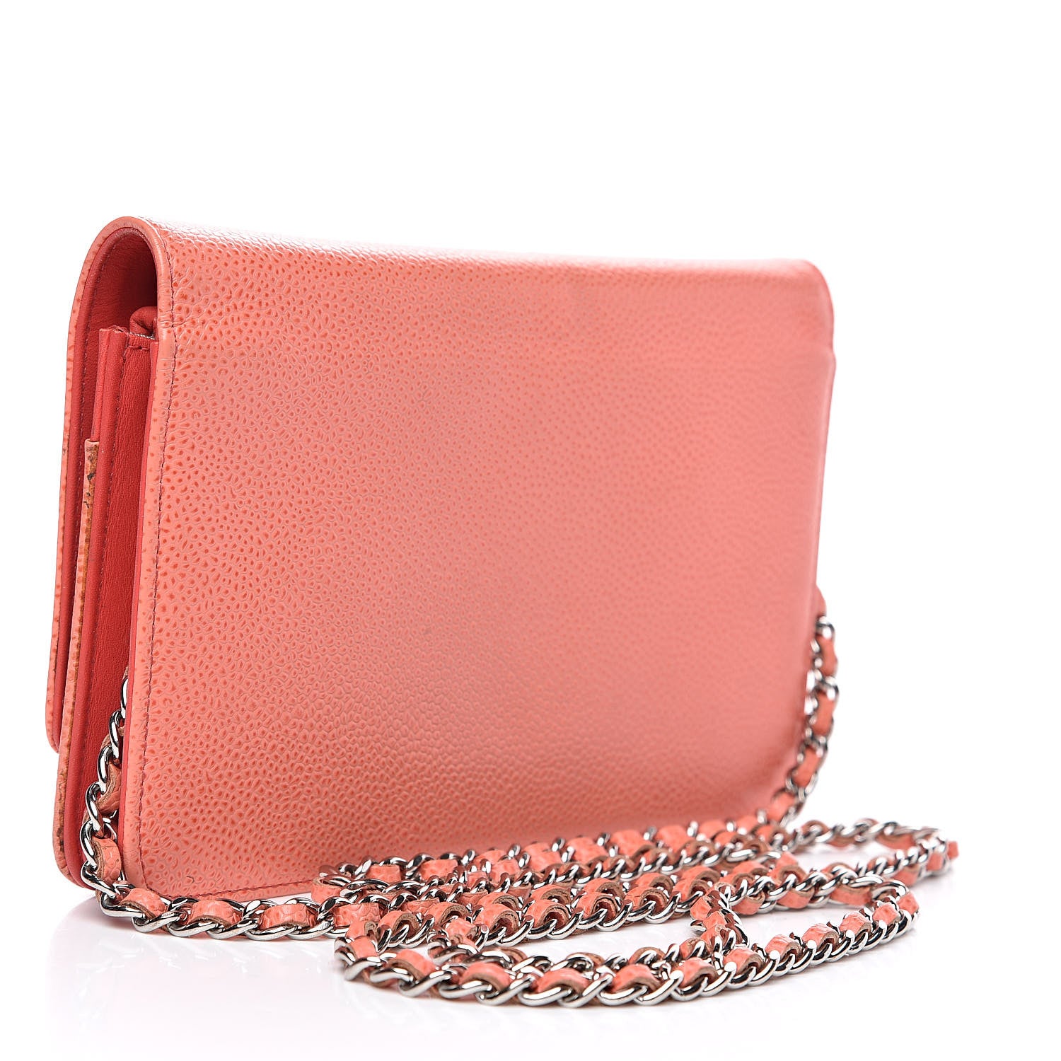 Chanel Caviar Timeless CC Wallet On Chain WOC Pink 4 of 24