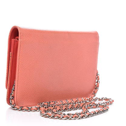 Chanel Caviar Timeless CC Wallet On Chain WOC Pink 4 of 24