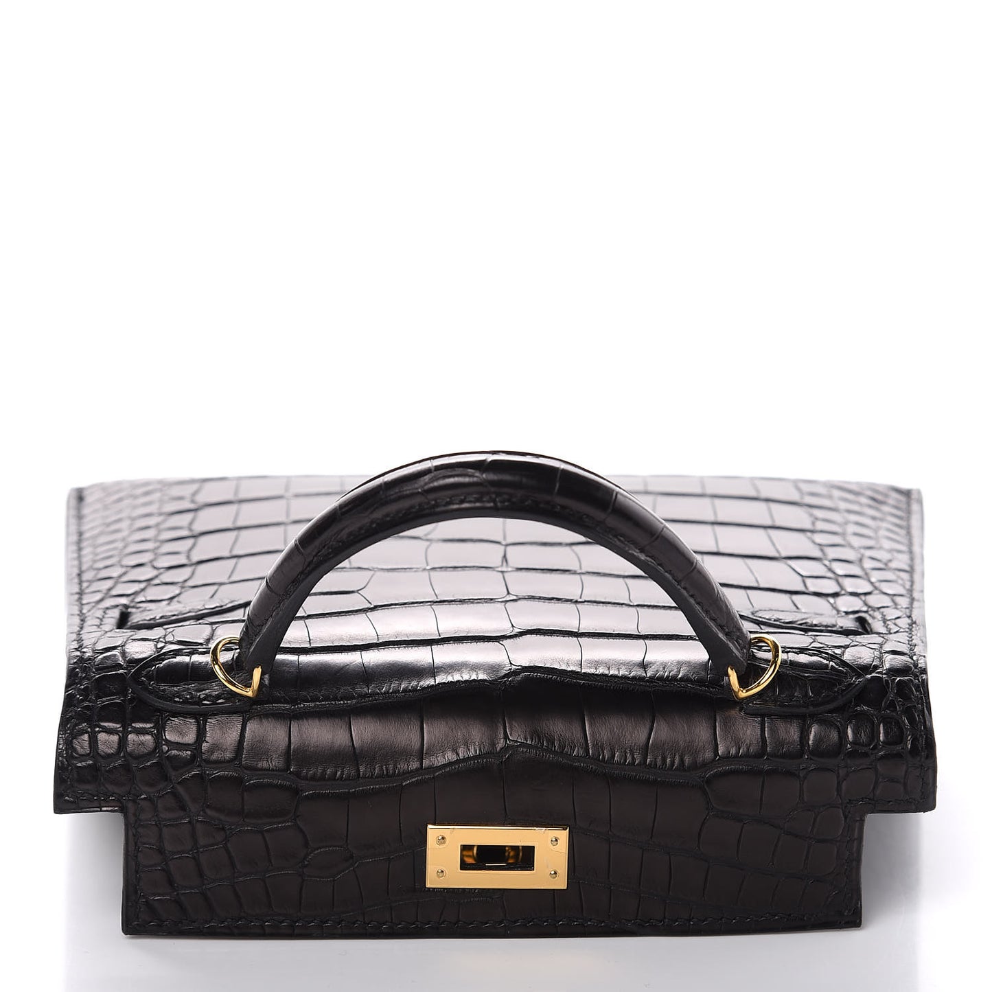 Matte Alligator Mini Kelly Sellier 20 Black