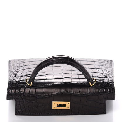 Hermes Matte Alligator Mini Kelly Sellier 20 Black 22 of 39