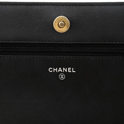 Chanel Aged Calfskin Quilted Gabrielle Wallet On Chain WOC Black 6 of 13