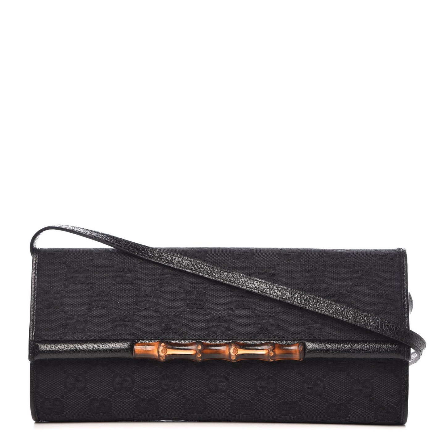 Monogram Bamboo Bar Clutch Black