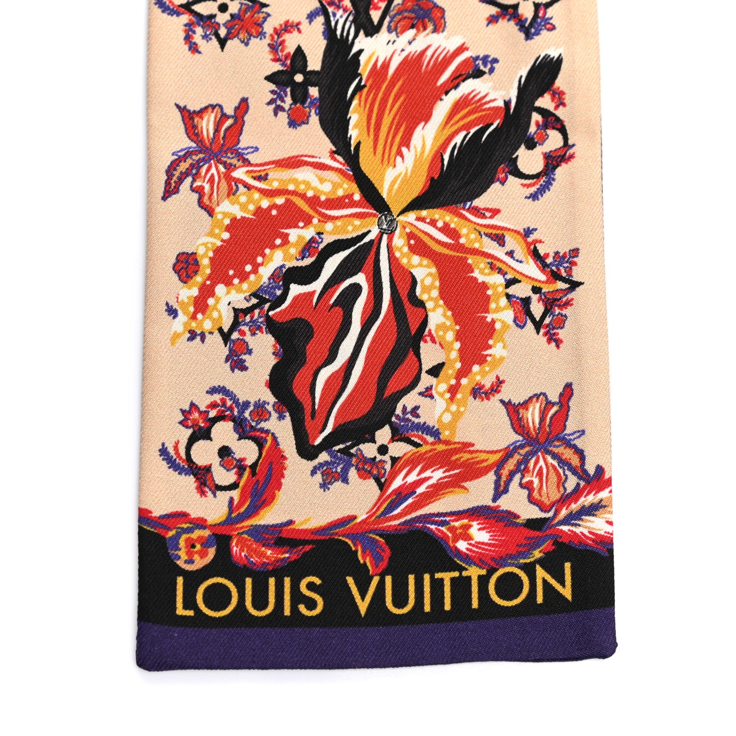 Louis Vuitton Silk Rendez-Vous Bandeau Blue Orange 3 of 3