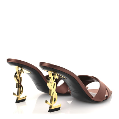 Saint Laurent Crepe Satin Crystal Opyum Mules Manioc 36 Manoic Brown 5 of 11