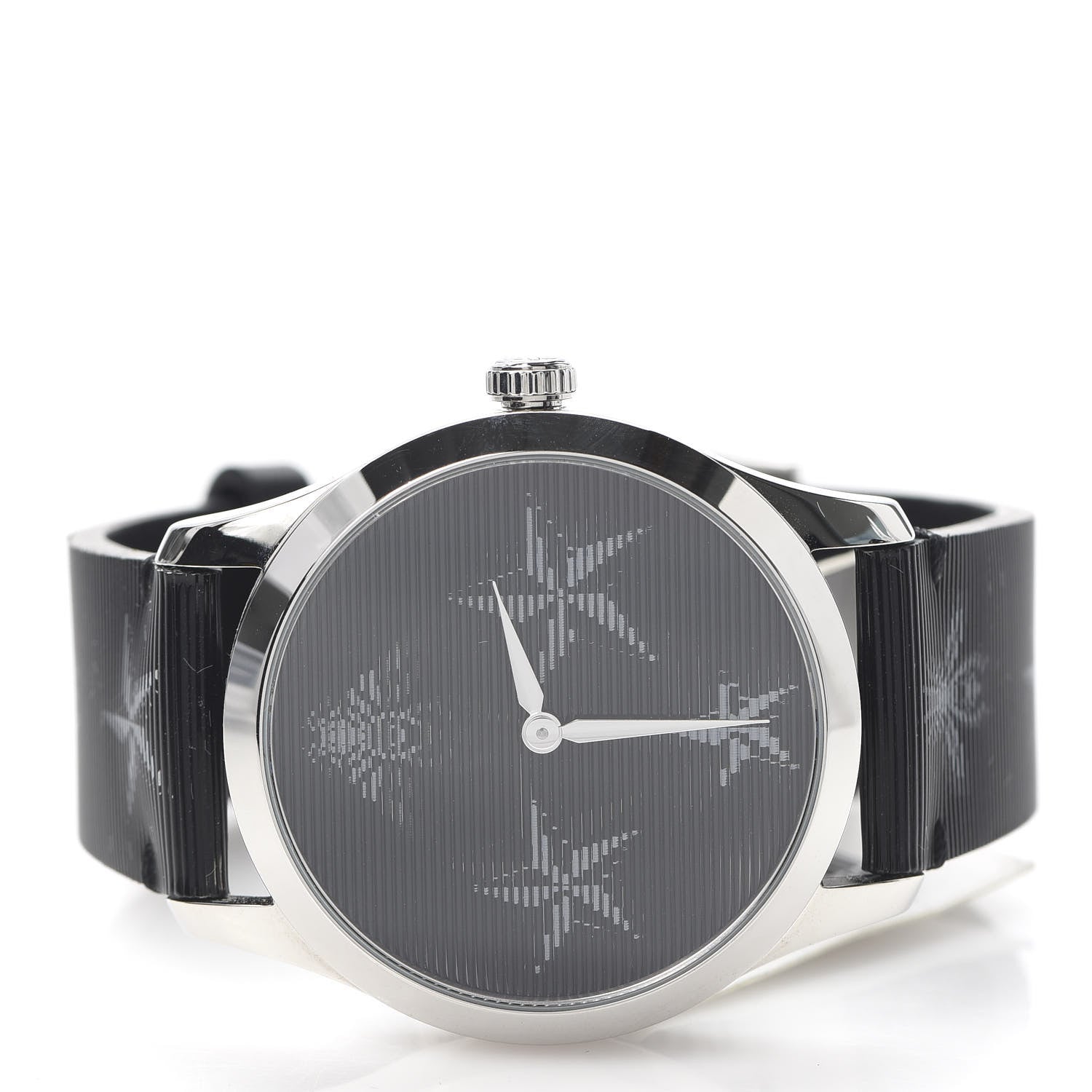 Gucci Stainless Steel Calfskin 38mm G-Timeless Bee Star Hologram Quartz Watch Black 3 of 6