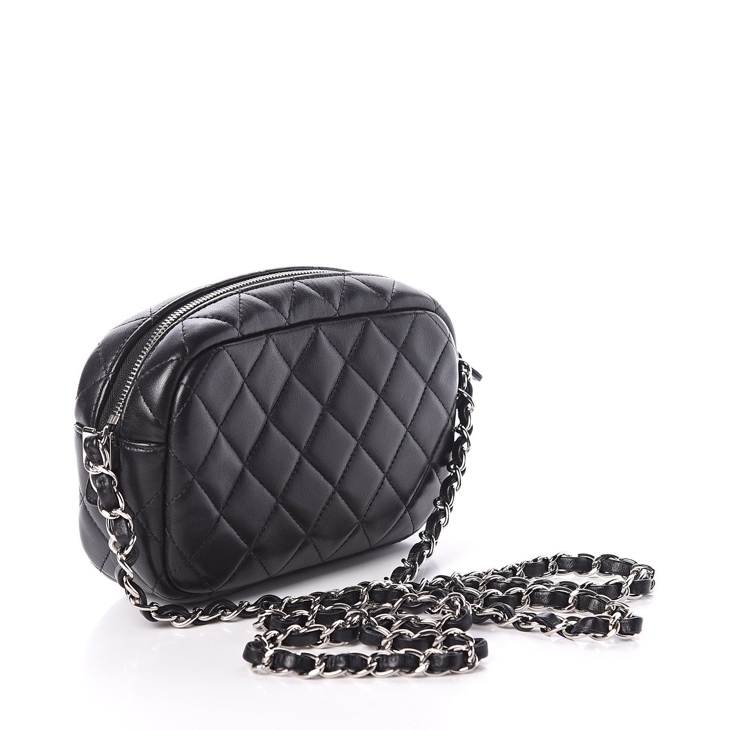 Lambskin Quilted Small Timeless Camera Case Black