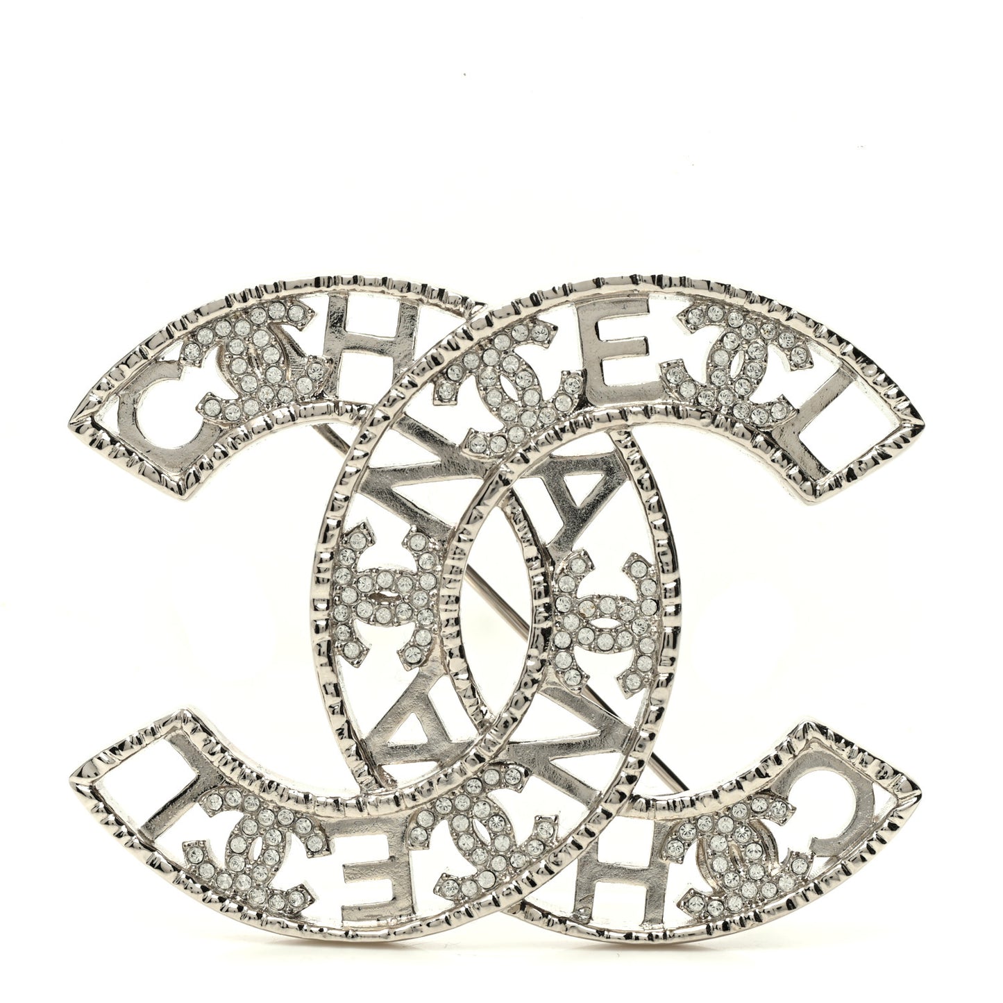Crystal CC Brooch Silver
