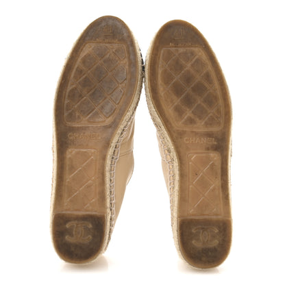 Chanel Lambskin CC Espadrilles 41 Beige Black 6 of 12