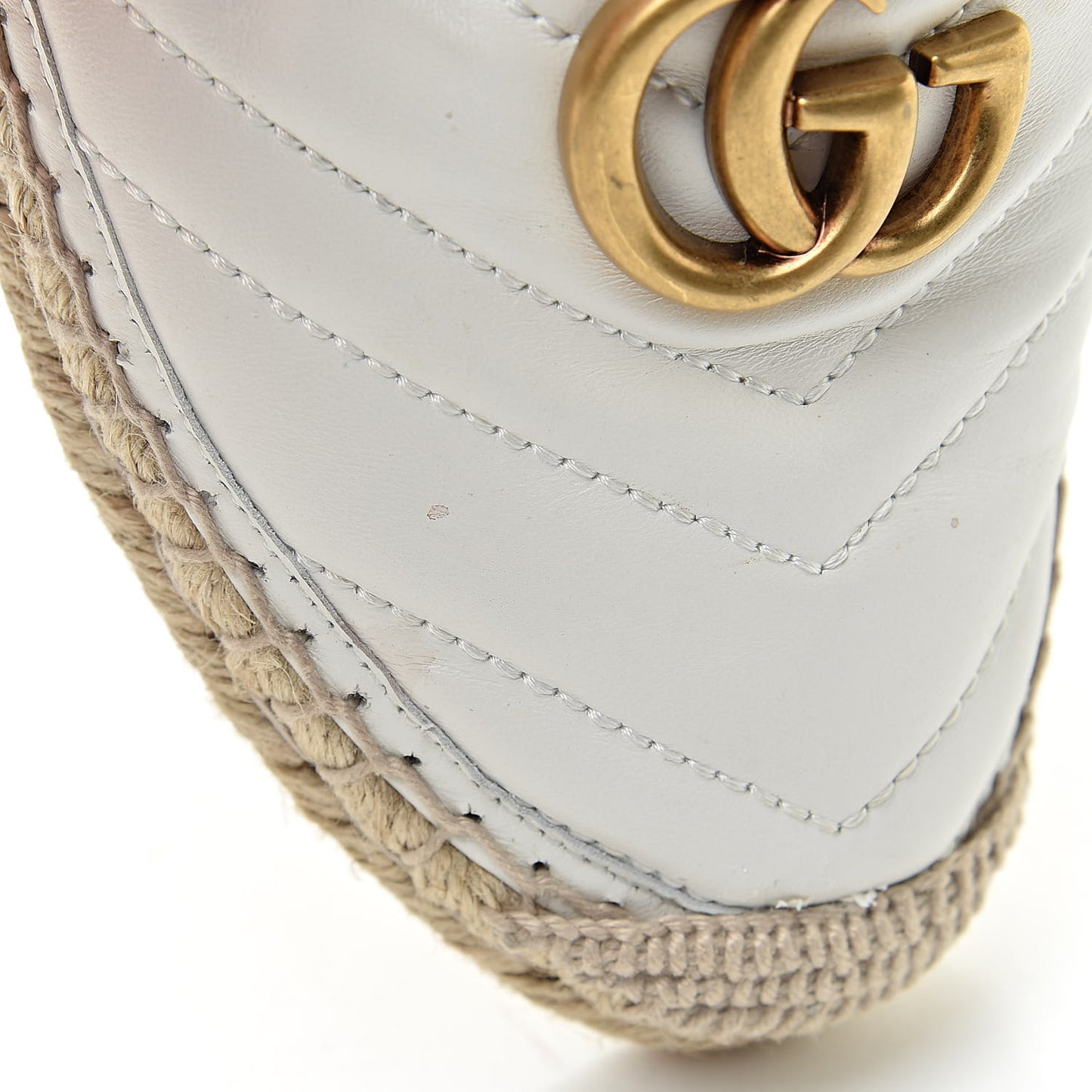 Nappa Matelasse GG Marmont Espadrilles 36.5 Great White