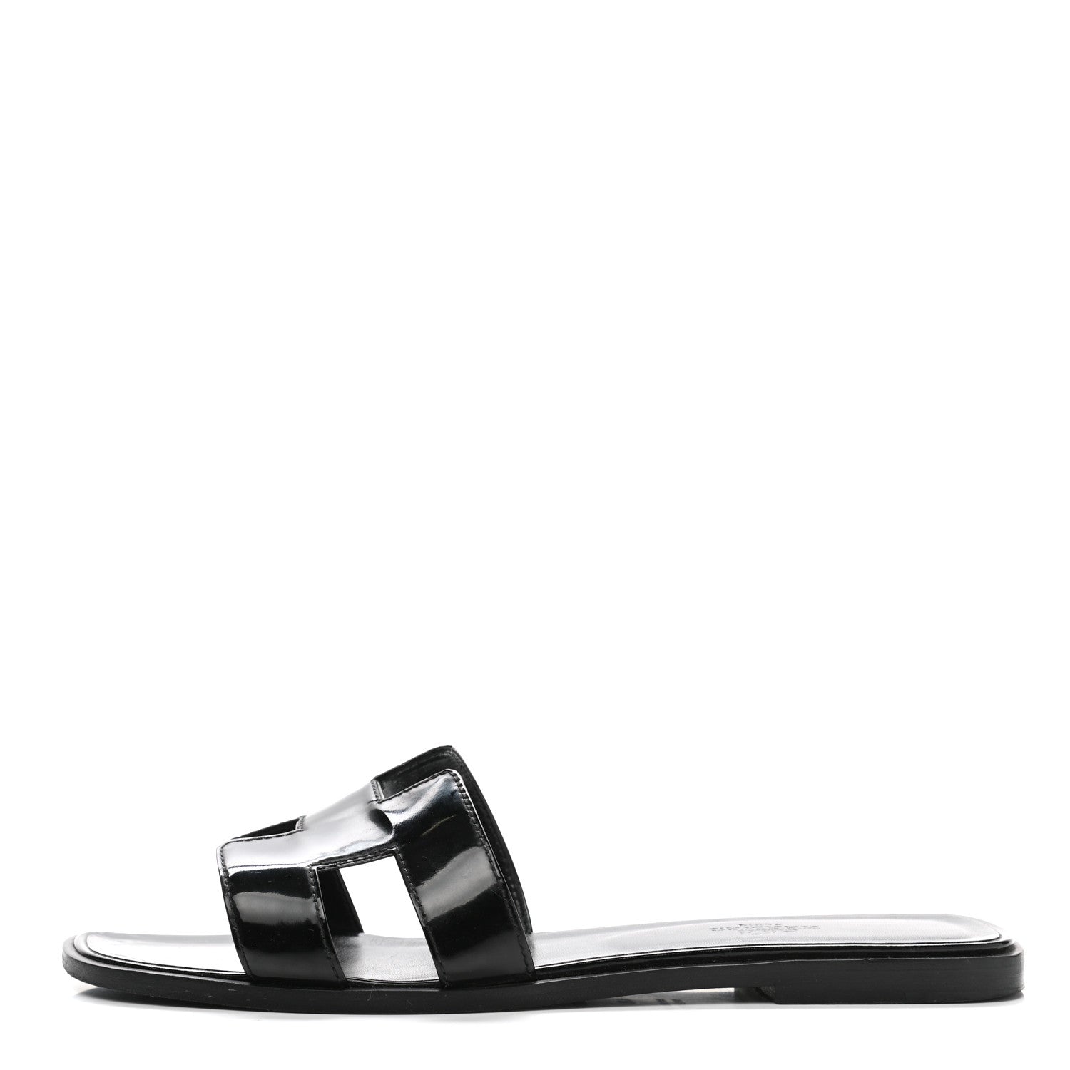 Hermes Patent Oran Sandals 40 Black 1 of 11