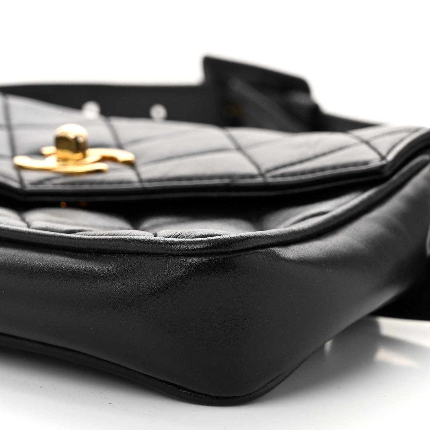 Chanel Lambskin Quilted Flap Waist Belt Bag 85 34 Black 11 of 11