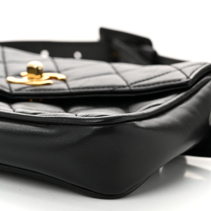Chanel Lambskin Quilted Flap Waist Belt Bag 85 34 Black 11 of 11