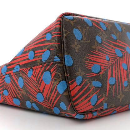 Louis Vuitton Monogram Jungle Dots Neo Neverfull MM Coquelicot Denim 9 of 10