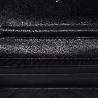 Chanel Sheepskin Chevron Reissue Wallet On Chain WOC So Black 10 of 15