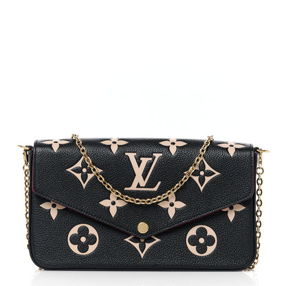 Louis Vuitton Empreinte Monogram Giant Felicie Pochette Black Beige 1 of 14