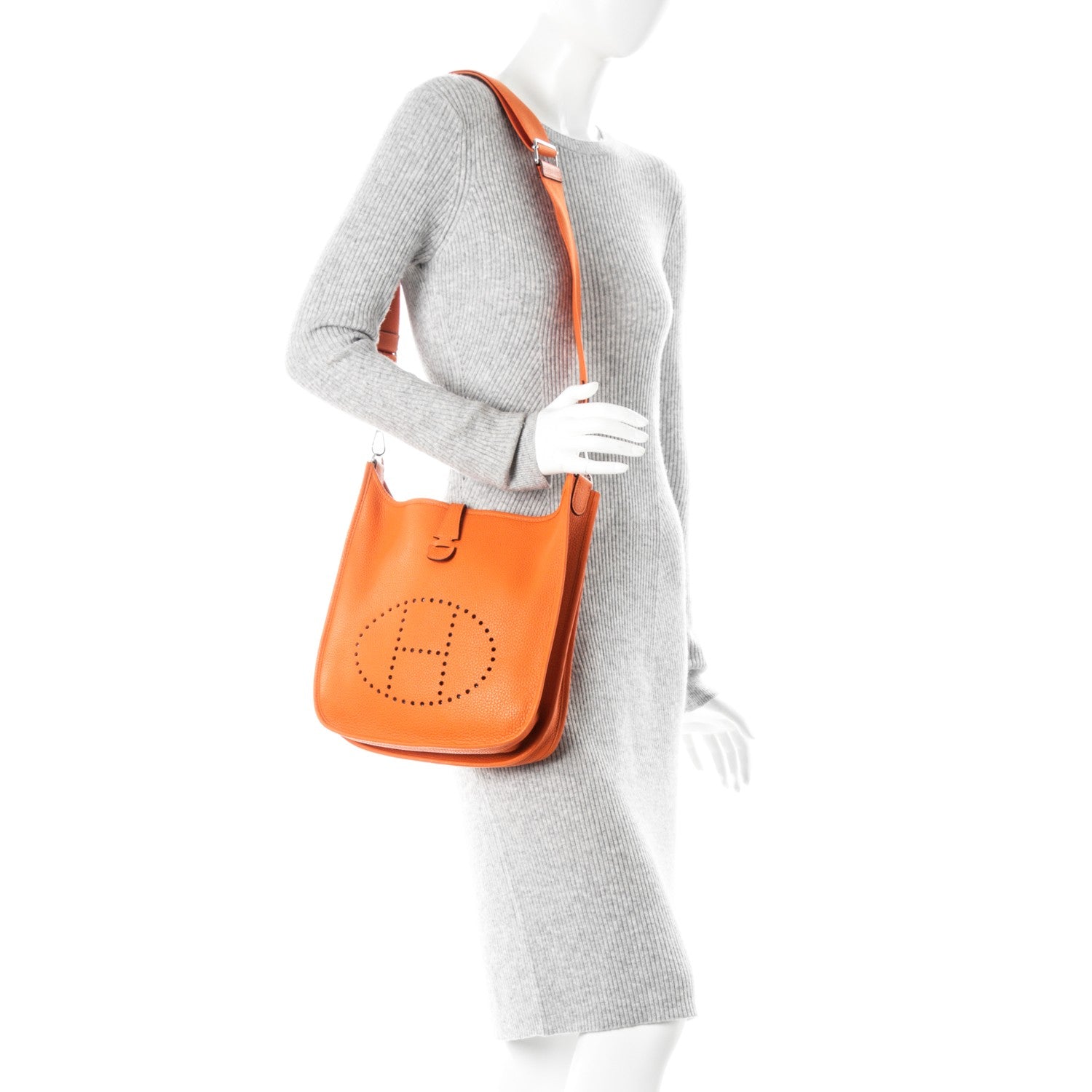 Hermes Taurillon Clemence Evelyne III PM Orange 2 of 7