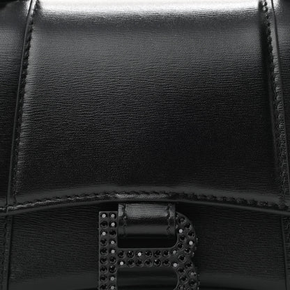 Balenciaga Shiny Box Calfskin Strass Hourglass Top Handle Bag XS Black 9 of 11