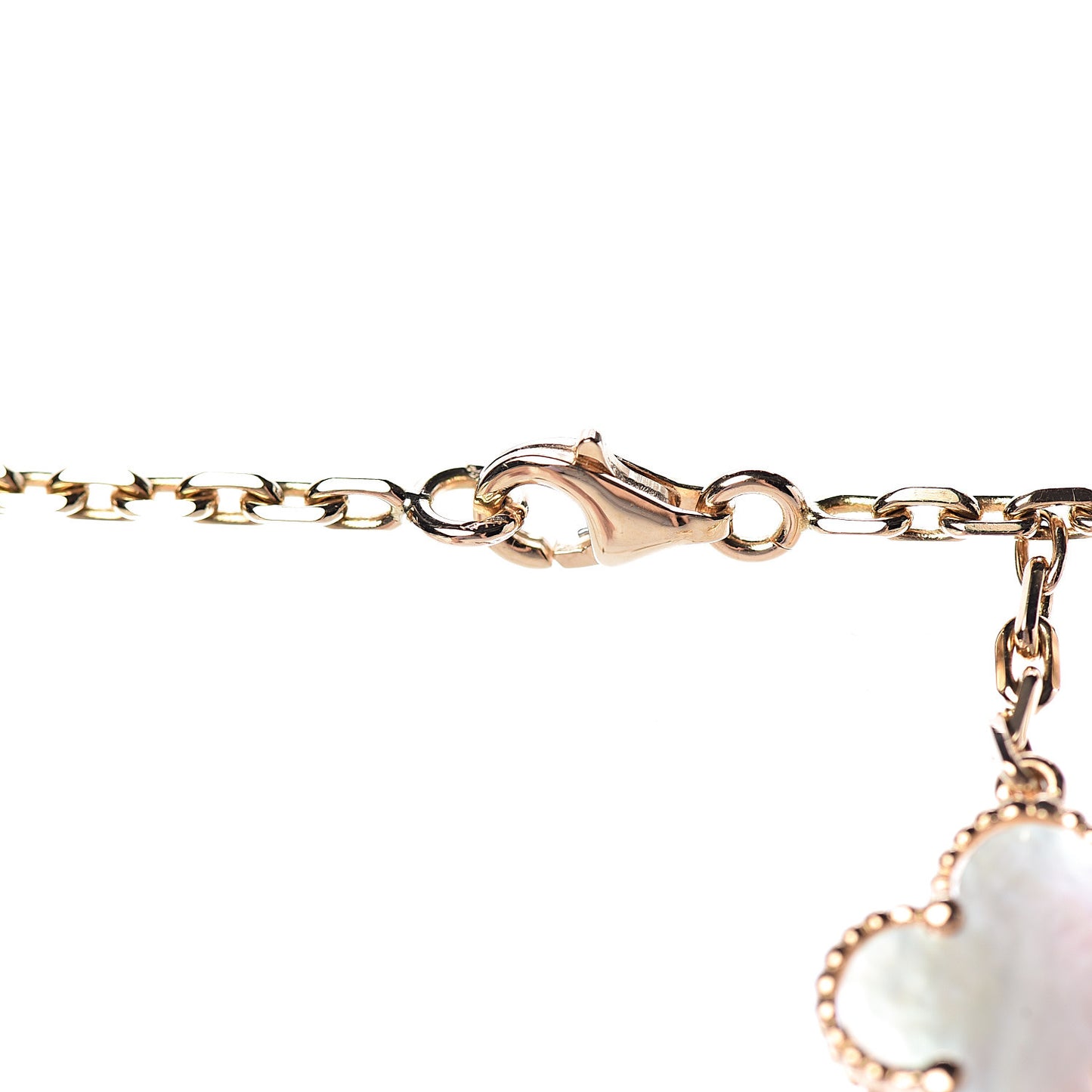 18K Yellow Gold Mother of Pearl Onyx 6 Motifs Magic Alhambra Necklace