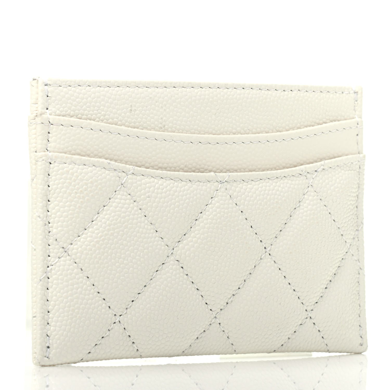 Chanel Caviar Quilted Card Holder White 3 of 9