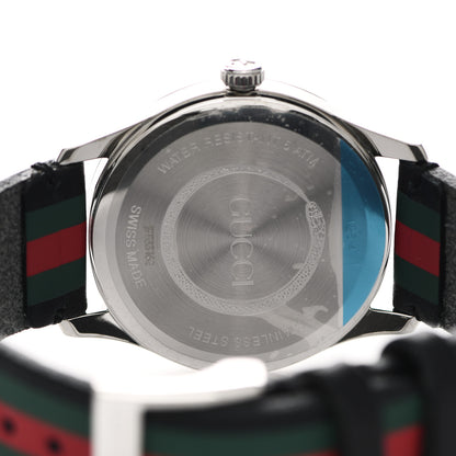 Gucci Stainless Steel Calfskin 38mm G-Timeless Stripe Web Quartz Watch Black 4 of 5