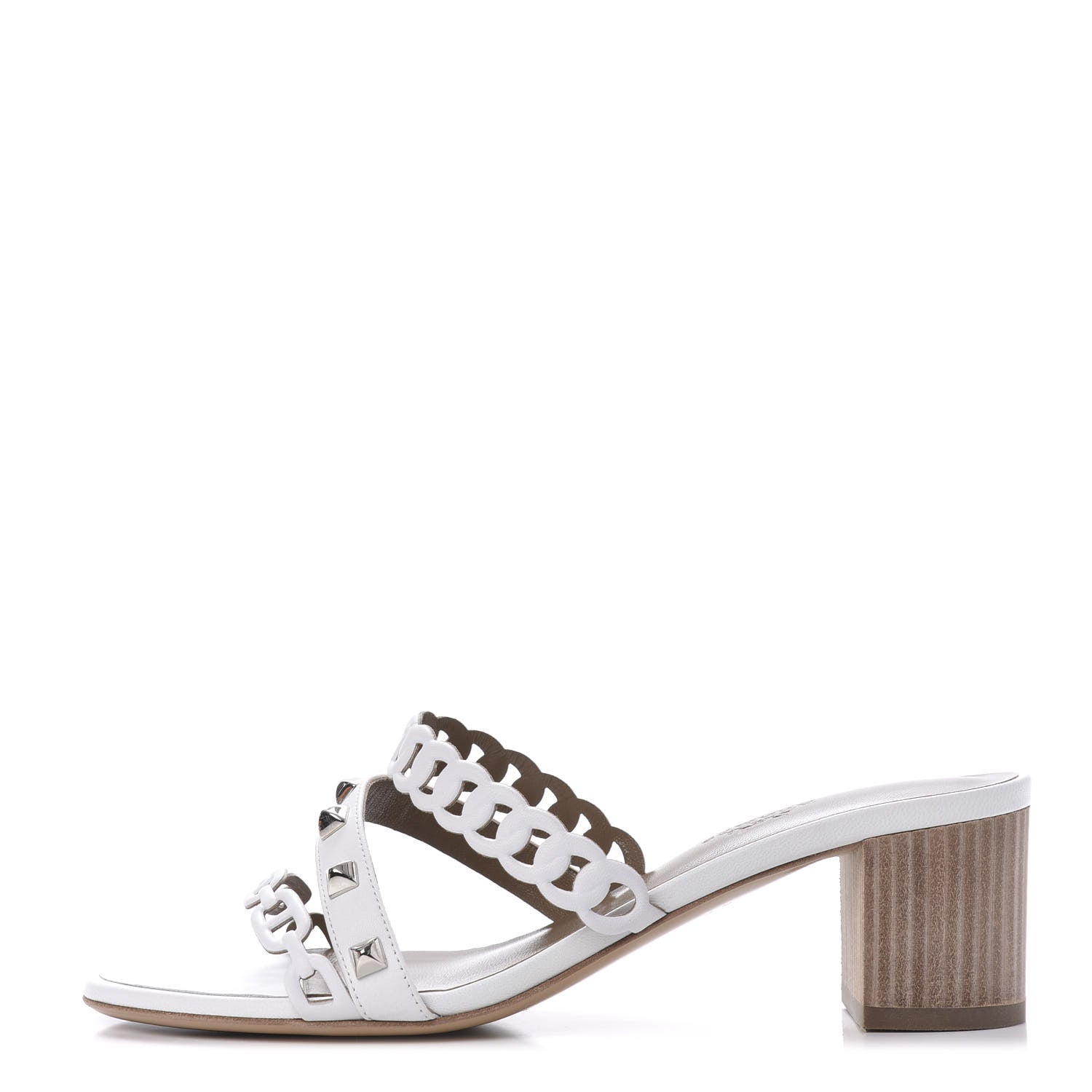 Hermes Nappa Studded Ajaccio Sandals 37 Blanc 1 of 9