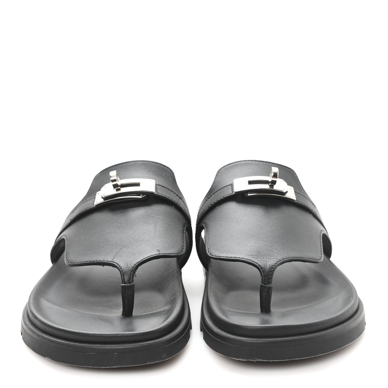 Hermes Calfskin Womens Empire Sandals 36 Black 3 of 9