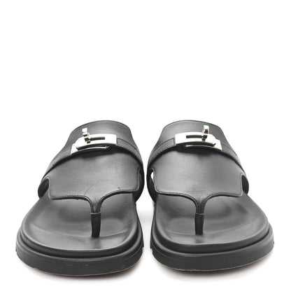 Hermes Calfskin Womens Empire Sandals 36 Black 3 of 9
