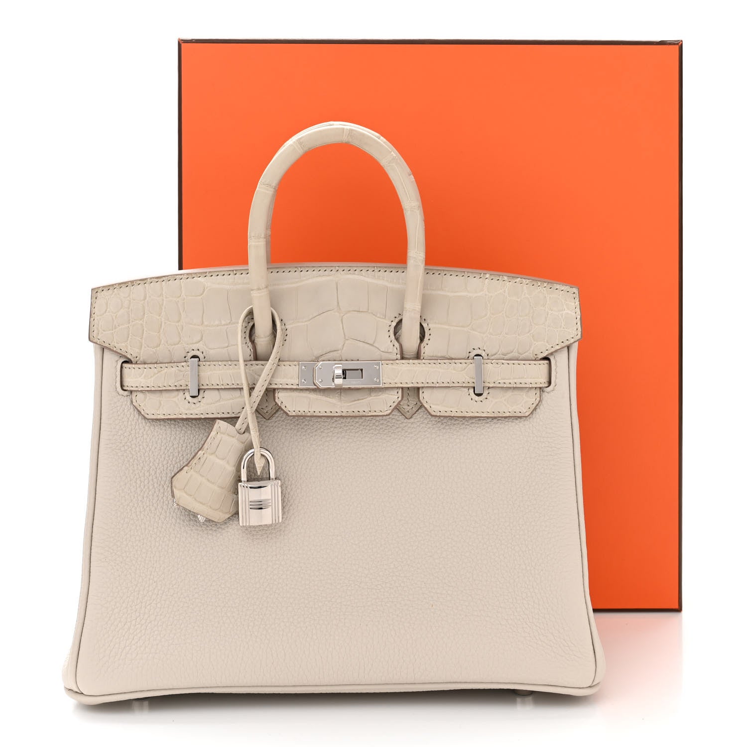 Hermes Togo Matte Alligator Birkin Touch 25 Beton 11 of 11