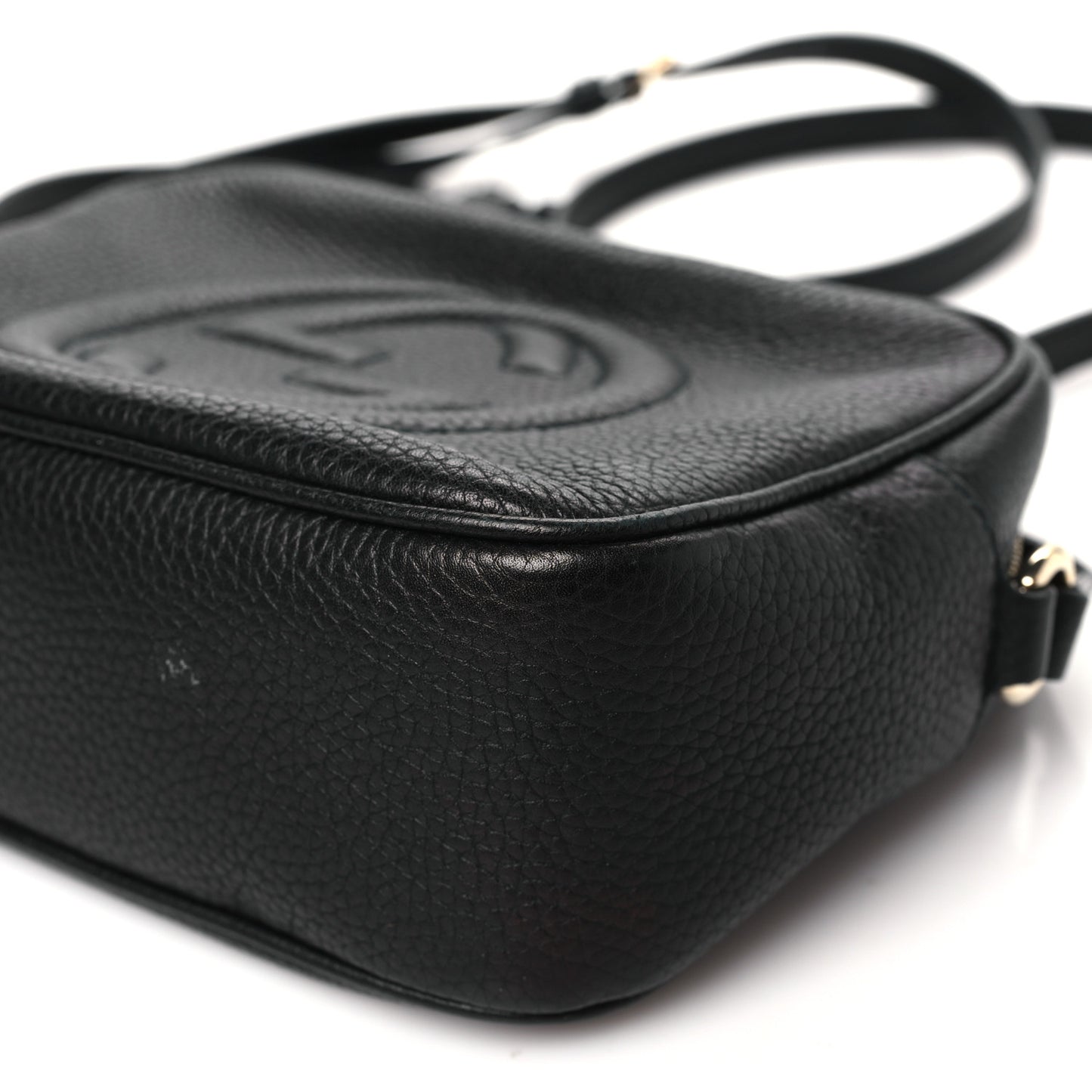 Pebbled Calfskin Small Soho Disco Bag Black