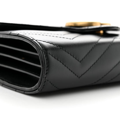 Gucci Calfskin Matelasse GG Marmont Chain Wallet Black 10 of 11