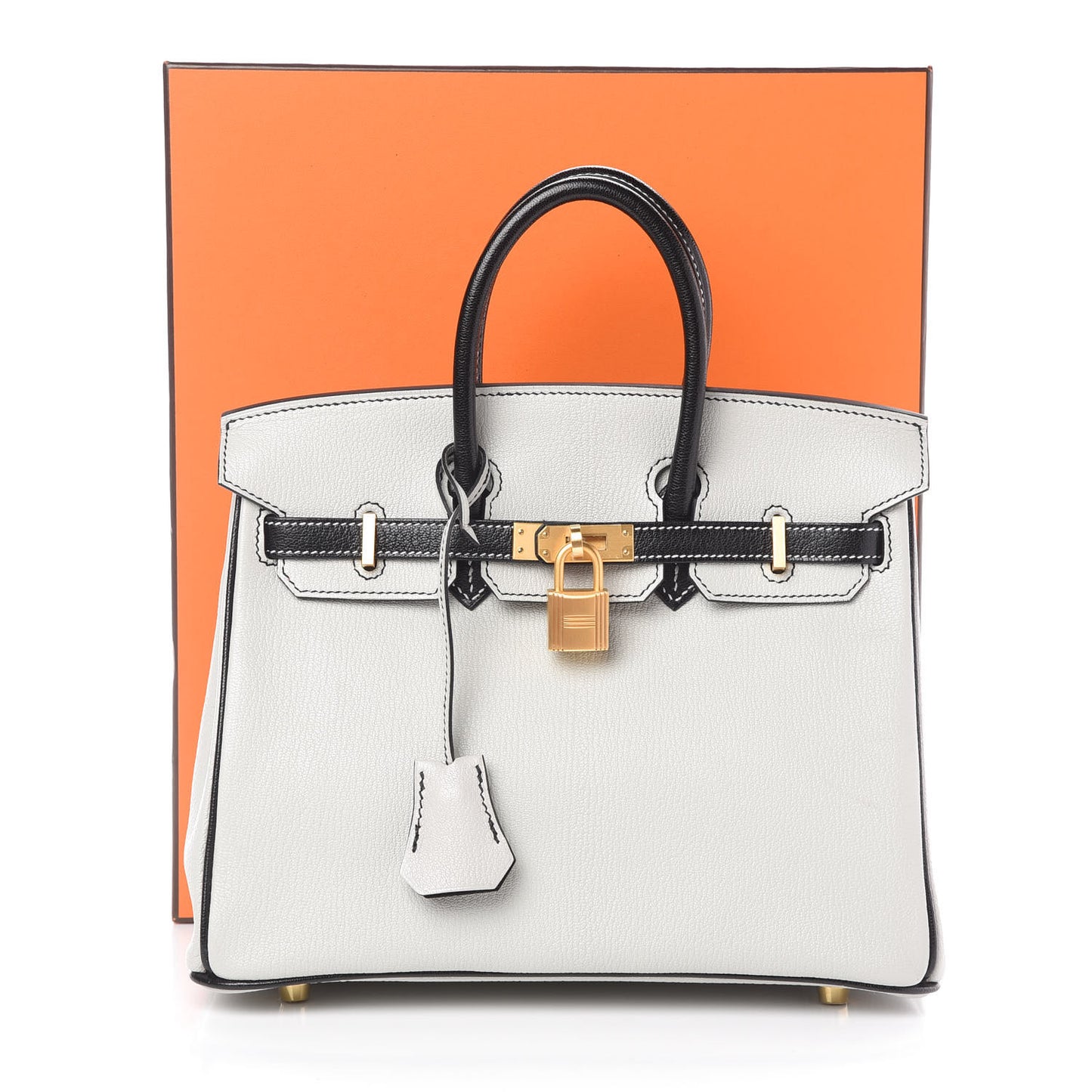 Chevre Mysore Horseshoe Birkin 25 Gris Perle Black