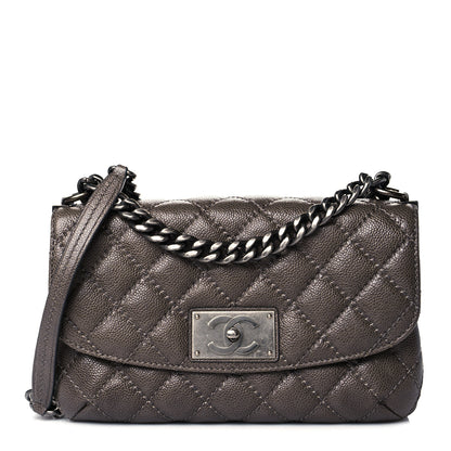 Chanel Glazed Caviar Flap Khaki 1 of 11