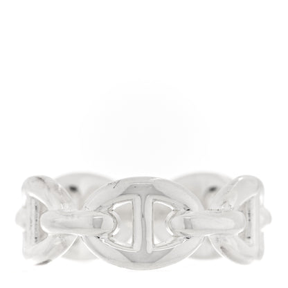 Hermes Sterling Silver PM Chaine d'Ancre Enchainee Band Ring 51 5.75 1 of 9