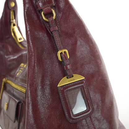 Prada Vitello Shine Hobo Amaranto 6 of 8