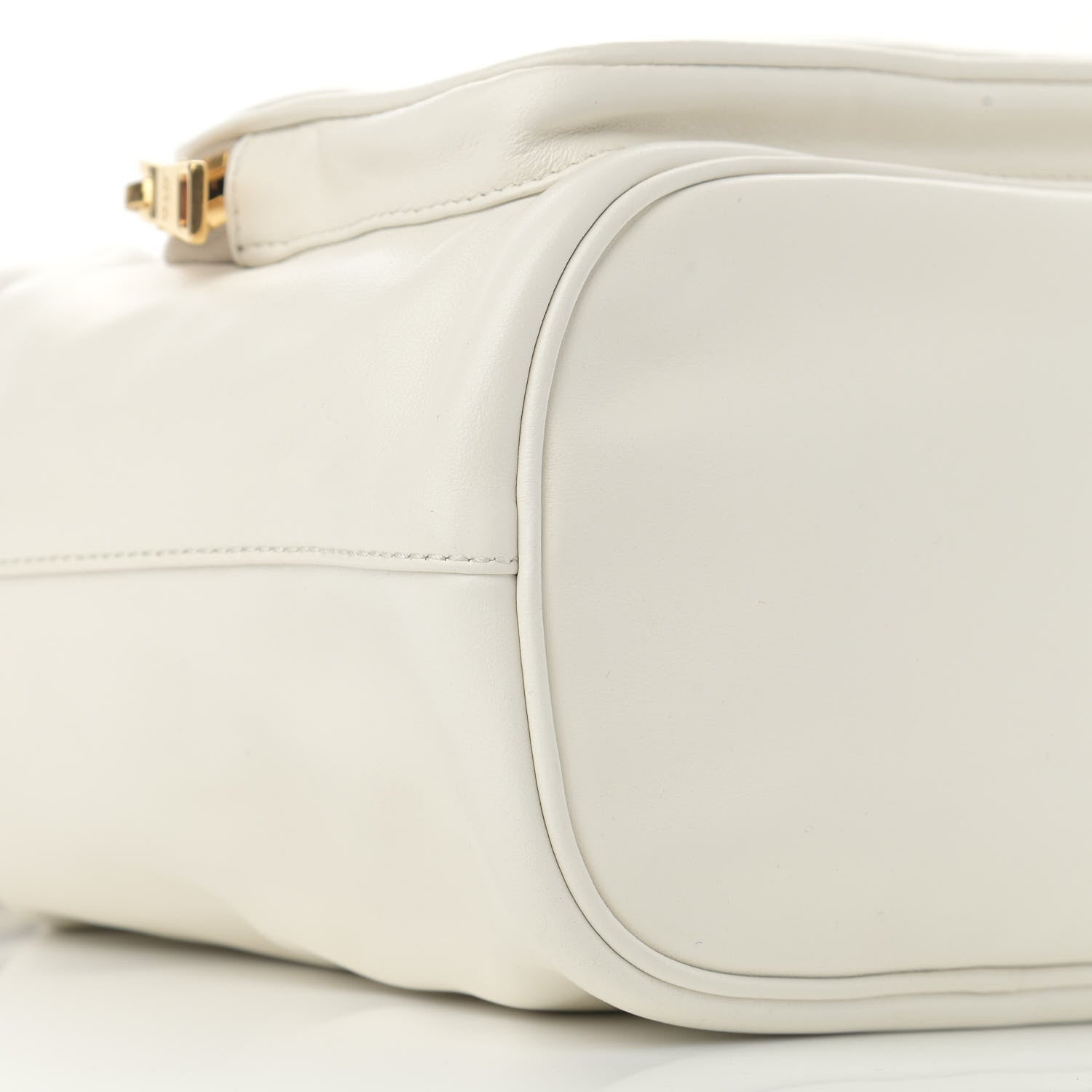 Prada Soft Calfskin Saffiano Mini Bucket Crossbody Bag White 10 of 11