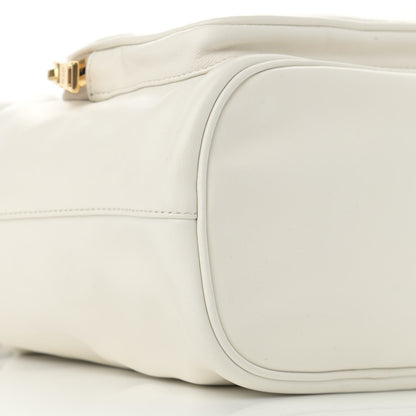 Prada Soft Calfskin Saffiano Mini Bucket Crossbody Bag White 10 of 11
