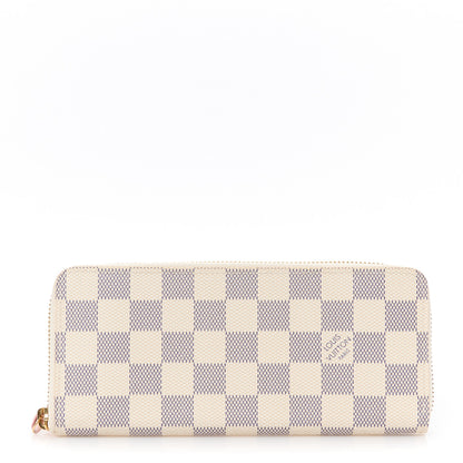 Louis Vuitton Damier Azur Clemence Wallet Rose Ballerine 1 of 9