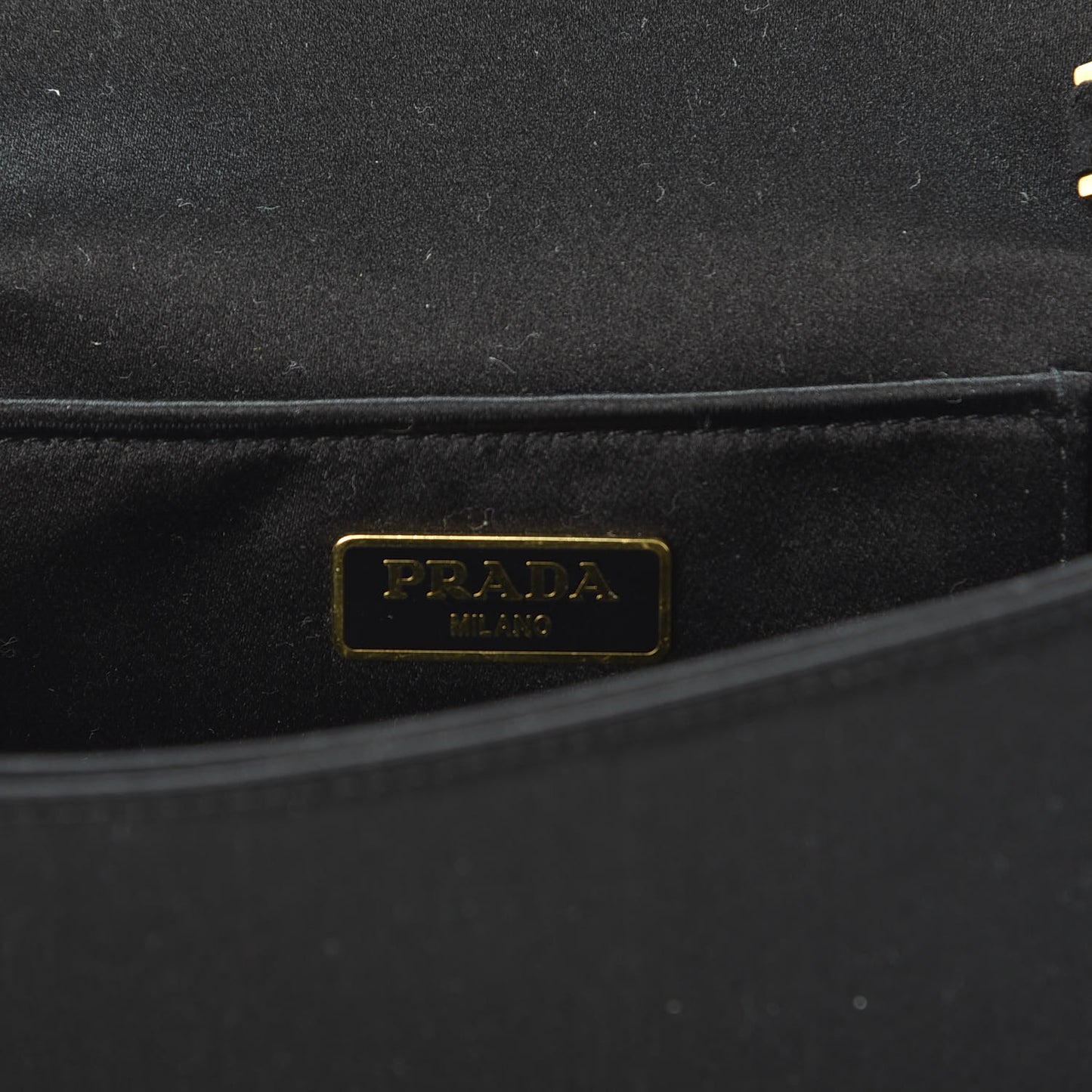 Satin Crystal Chain Wallet Black