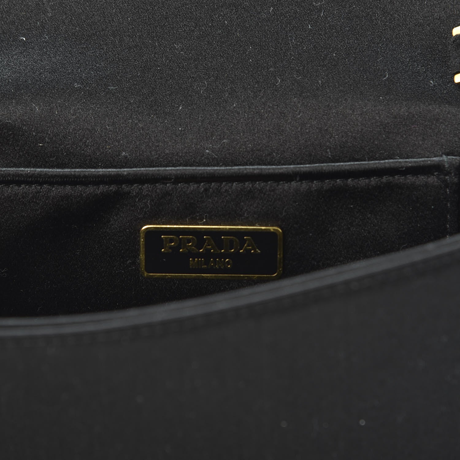 Prada Satin Crystal Chain Wallet Black 7 of 8