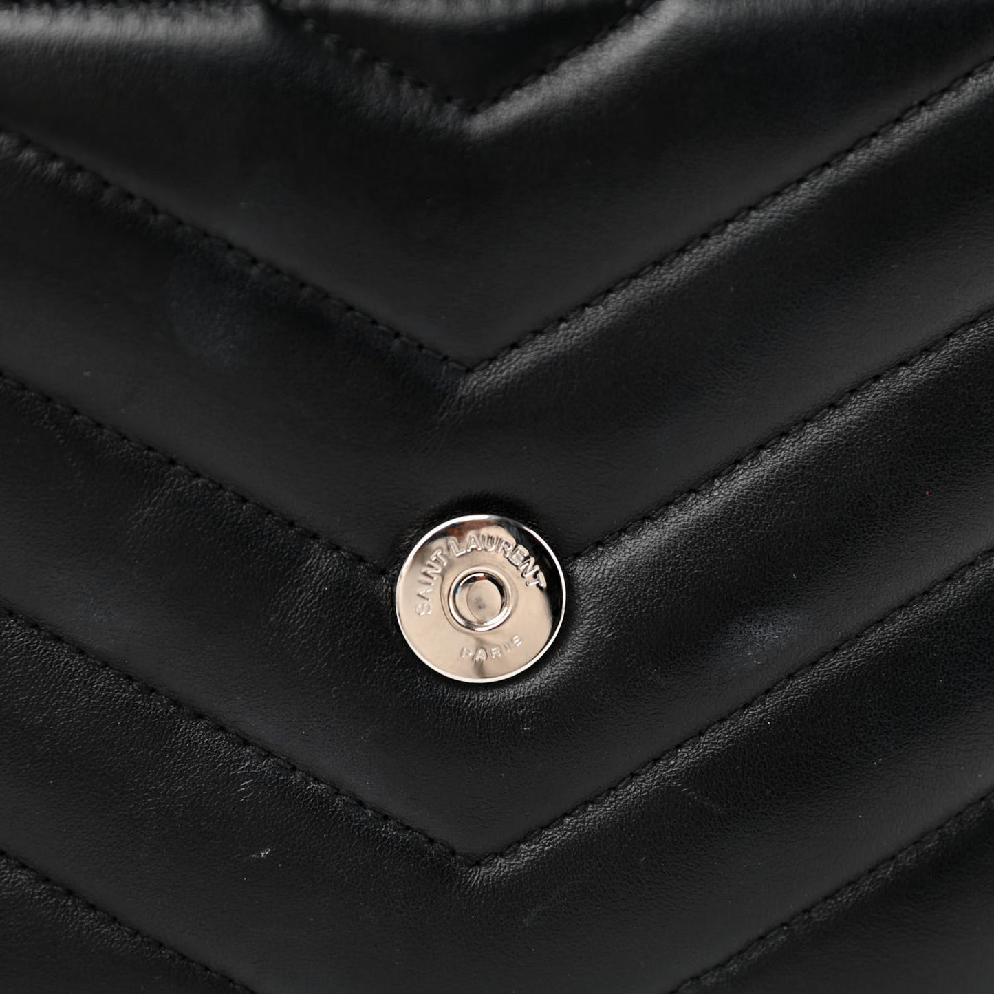 Calfskin Y Quilted Monogram Small Loulou Chain Satchel Black